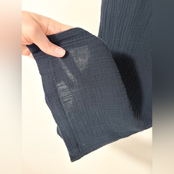 NWT Soft Surroundings ST Black 100% Cotton Gauzy Lightweight Full Length Pants - Picture 7 of 7